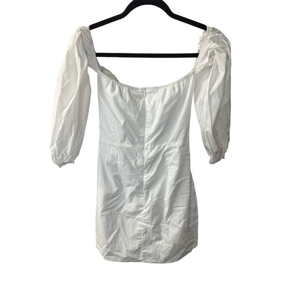 Superdown Flynn Ruched Sleeve Dress White Mini Off Shoulder Revolve Small - Picture 6 of 14